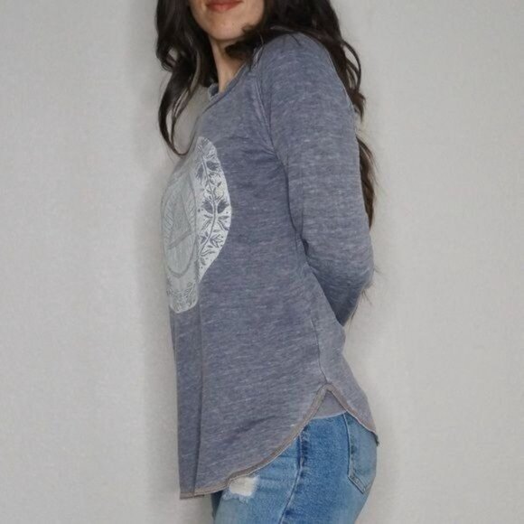 Tokyo Darling Gray Vintage Inspired Sweatshirt with Cutout Super Comfortable XS - Picture 2 of 11
